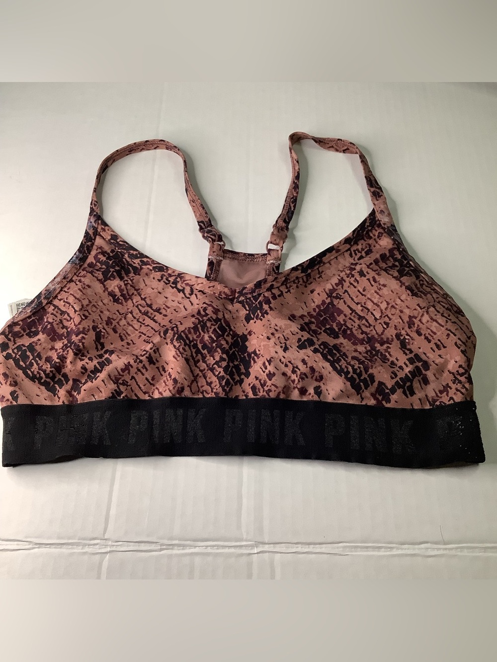 PINK Victoria's Secret Ultimate Lightly Lined Racerback Sports Bra Snakeskin S